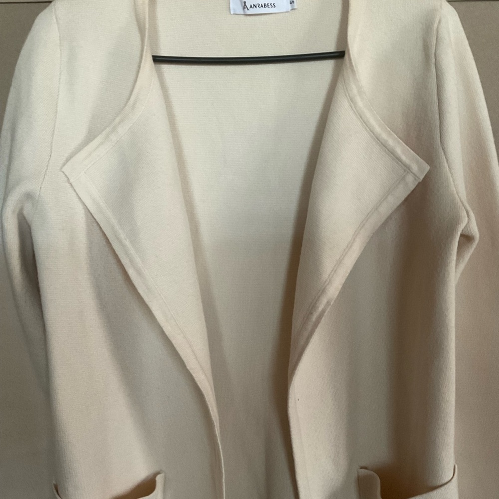 Anrabess Cream Open Front Cardigan. Cream. Size S. - Picture 4 of 9